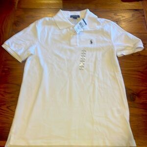 NWT boys Polo Ralph Lauren white polo size 14-16 large
